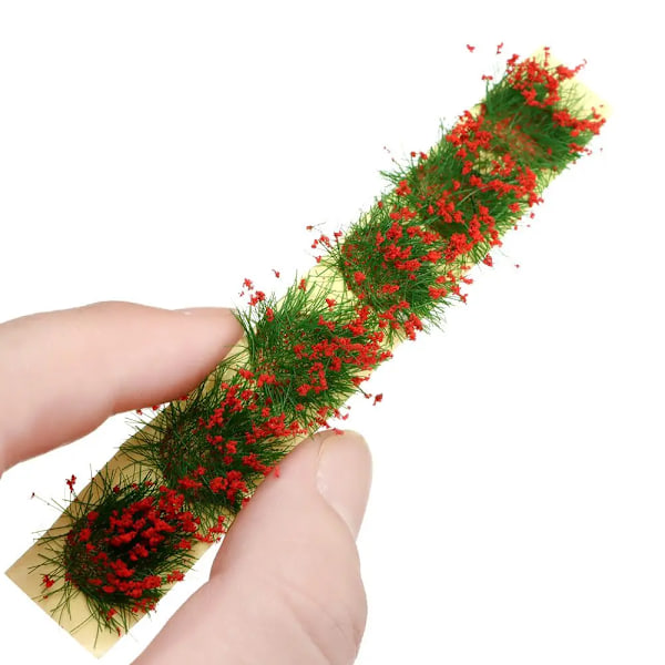 1Sæt Miniature Blomster Klynge Have Dekor Gør det selv Græs Tuft Bygning Layout Statisk Landskab Model 9*1*0.6cm
