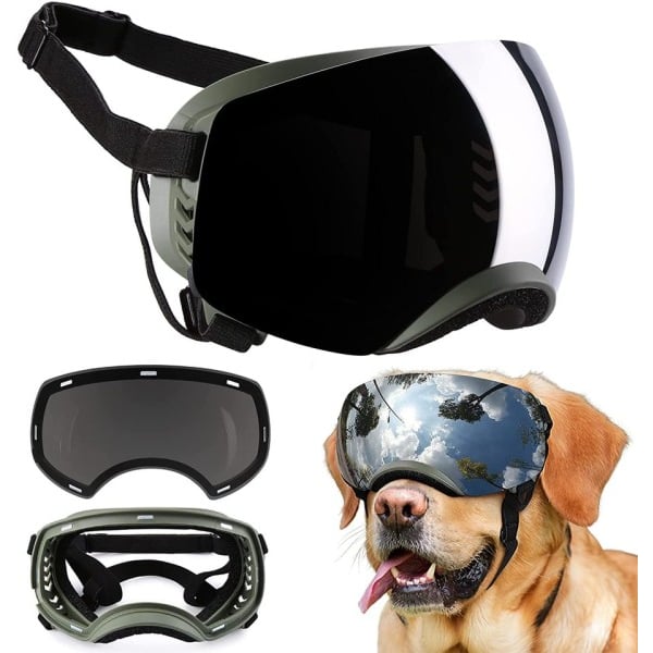 Hunde Goggles Ownpets Goggles med Justerbar Reim, Magnetisk Design Avtakbar Linse og UV beskyttelse