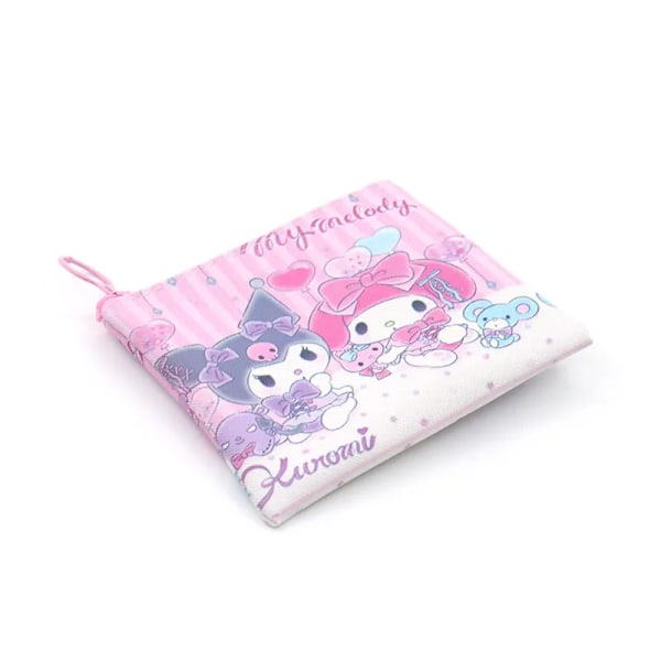 Kawaii sarjakuva laukku Cinnamoroll Melody Pachacco Pom Pom Purin Kuromi nahka kortti pidike söpö kolikko kukkaro