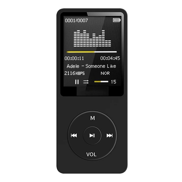 MP3 spiller USB lading opptak digital skjerm skjerm media tapløs bærbar lomme sport løping gåing musikk avspilling