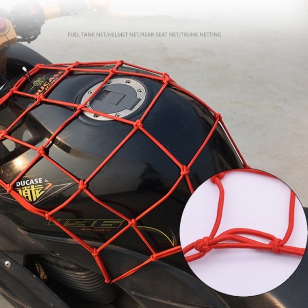 1 stk motorcykel bagage net hjelm net brændstof tank opbevaring gummi bånd