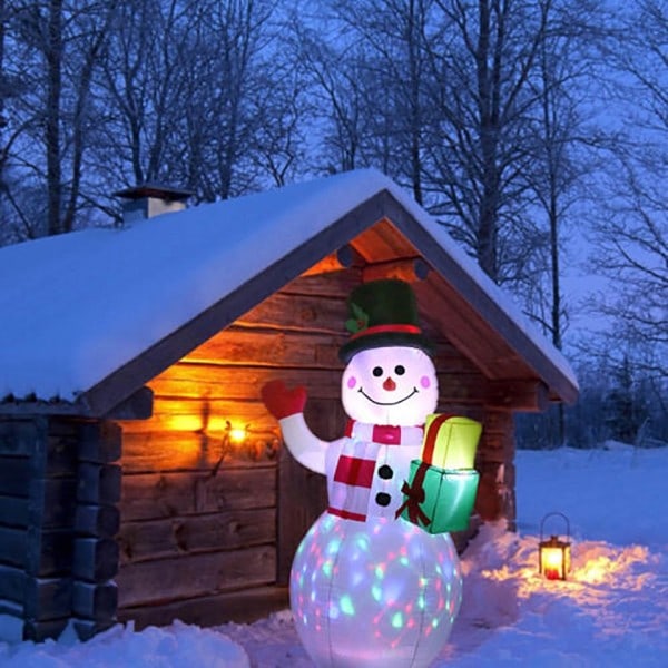 1,5m Giant Uppblåsbar Snögubbe LED Glödande 1,8m Navidad Uppblåsbar Jultomten Jul Fest Dekorationer