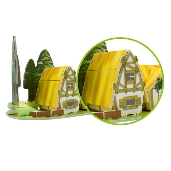 Skog koja 3D pussel leksaker gör-det-själv barn hus byggnad modell kit montering leksaker