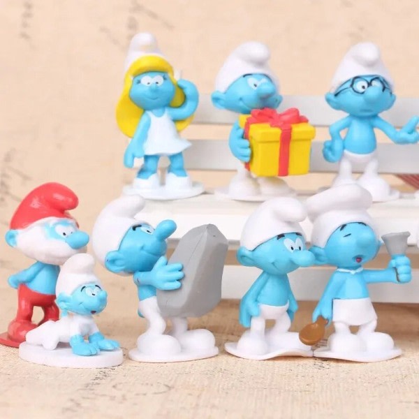 12 kpl Smurffit kakku koristeet pieni sieni tonttu söpöt lapset lelut