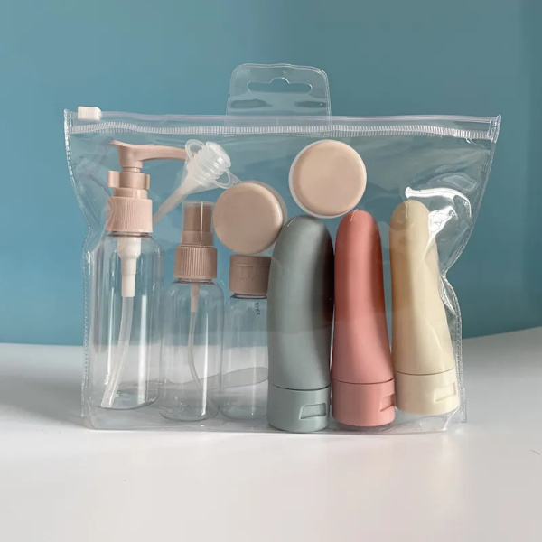 11 bitar resor påfyllningsbar flaska set tom behållare portabel kosmetik lotion toner spray schampo kräm