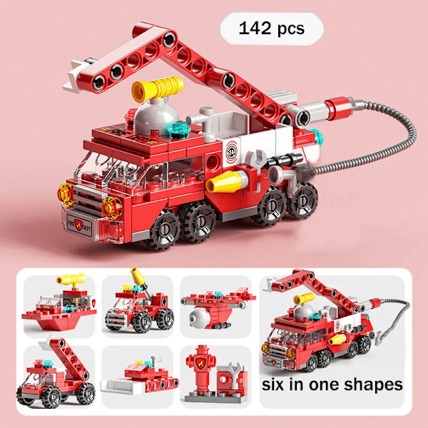 Mini Kuusi Yhdessä Ajoneuvo Muotot Tilet Fancy Koottu Block Pulma Pienet hiukkaset Blocks