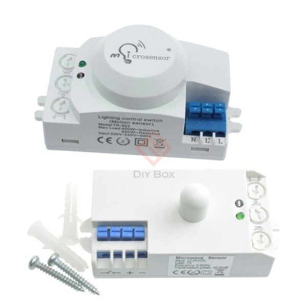 5,8GHz LED Mikrobølgeovn Radar Sensor Lys Switch Menneske Kropp Bevegelse Induksjon Sensor Kontroller Switch