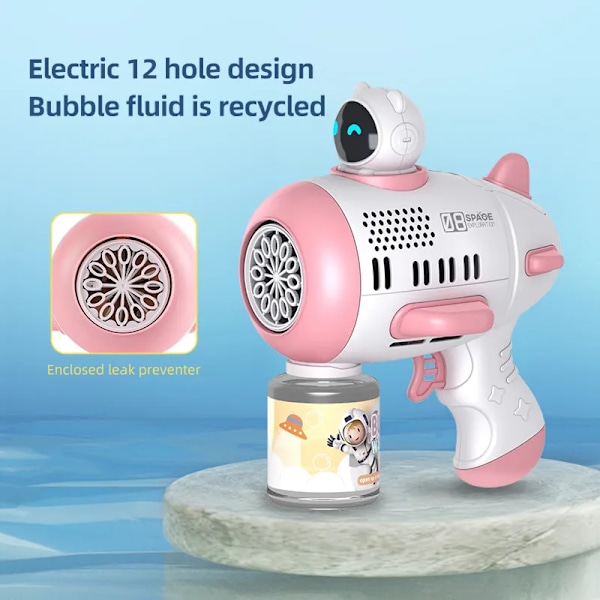 Bubble Machine Raketti  Täysin automaattinen 12 reikää muoto  Spaceman puhallin valolla
