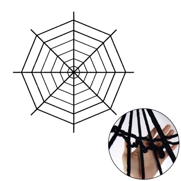 Svart Skrämmande Jätte Spindel Enorm Spindel Web Halloween Dekoration för Hem