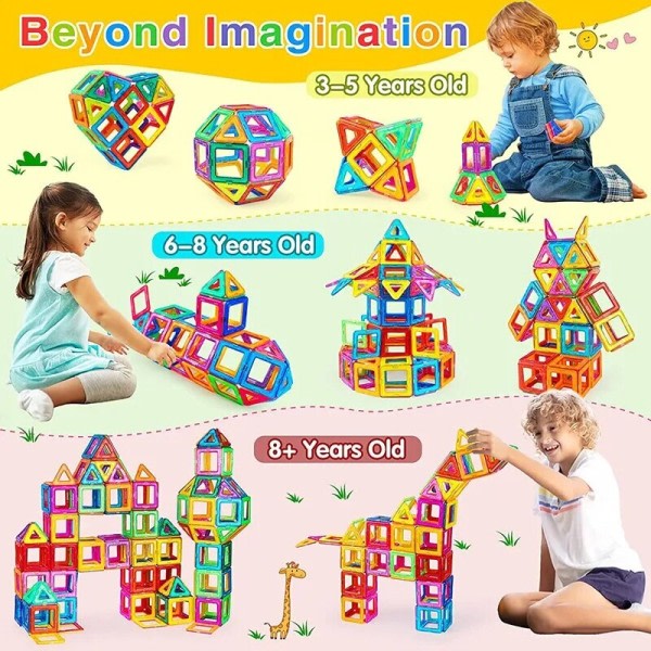 Barn Big Size Plus Magnetisk Byggnadsblock för Barn Designer Konstruktör Set leksaker