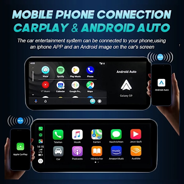 Android 14 Trådløs  Multimedie Navigation GPS SWC DSP 4G WiFi CarPlay