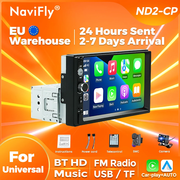 ND2 Universal 1Din Bil Radio Stereo 7tommer HD Touch Screen Multimedia Playe