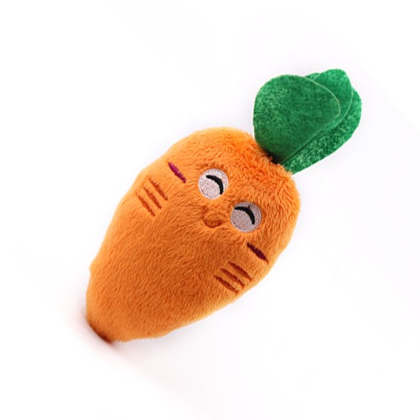 Orange söt valp husdjur tillbehör morot grönsaker form plysch tugga gnisslar ljud pipande interaktion hund leksaker