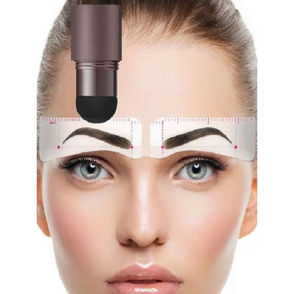 N Øjenbryn Pulver Stencil Kit Makeup Shadow Stick One Step Øjenbryn Shaping Langvarig Stempel Kit