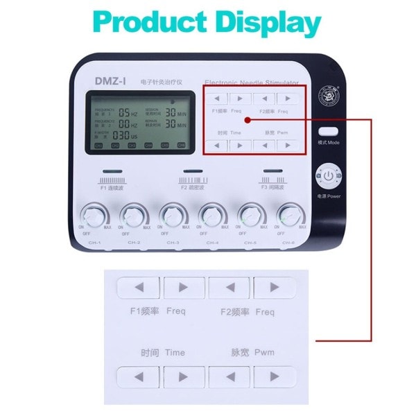 Elektrisk Muskel Stimulator 6 Output Kanal Elektro Akupunktur Fysioterapi TENS maskine