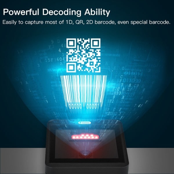 Desktop Streckkod Skanner, Omnidirectional Hands-Free Wired USB Big Barcode Reader