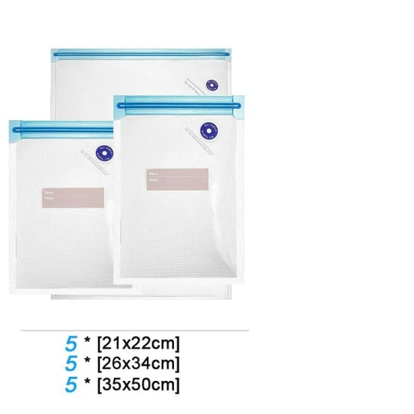 Gjenbrukbar Vacuum Mat Oppbevaring Glidelås poser Set Elektrisk Håndholdt Vacuum Sealer