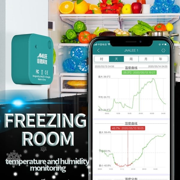 Temperatur/Fugtighed/Dugpunkt/VPD Sensor Termometer/Hygrometer Logger