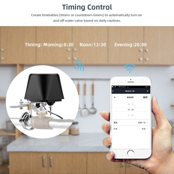 Smart Alexa Google ZigBee WiFi Vatten Valve Avstängning Timer Sprinkler Controller
