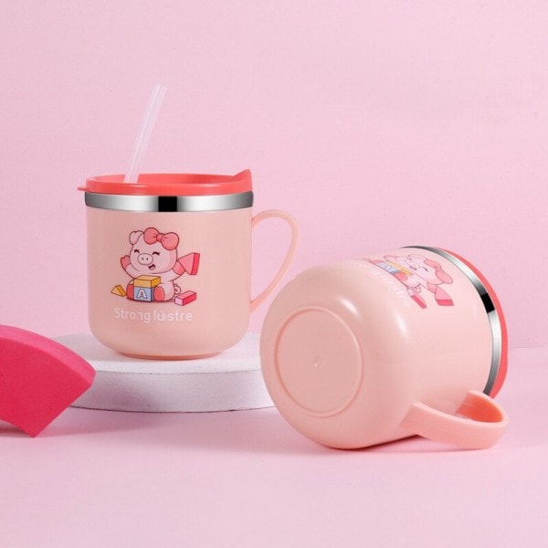 Drikke mating halm baby kopp anti dråpe melk kopp