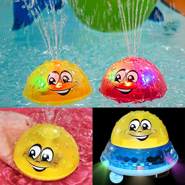 Baby bad leksaker elektrisk induktiv vatten spray boll med ljus badrum badkar bad leksaker