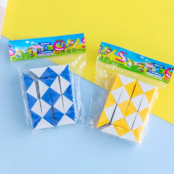 6 bitar Folding Magic Snake Linjal Pussel Antistress Kub Utbildnings leksak