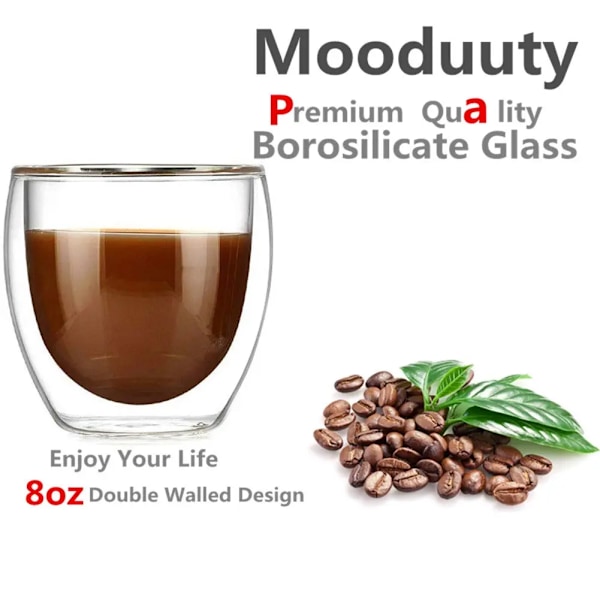 Klar dubbel vägg glas kaffe muggar isolerade lager koppar set för bar te mjölk juice vatten espresso shot glas