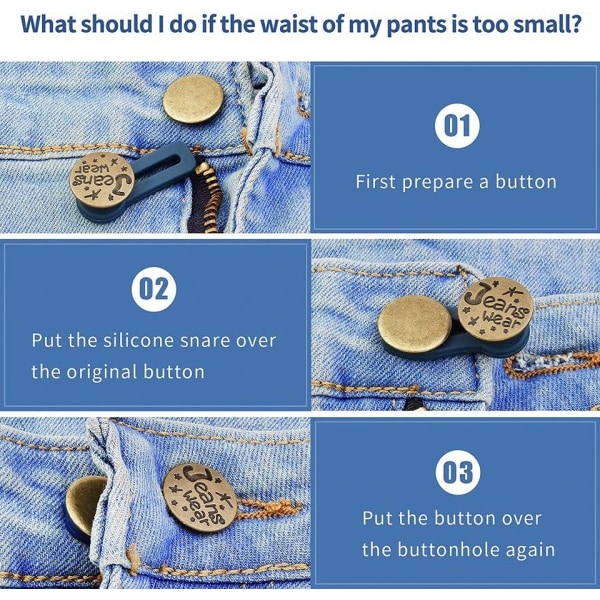10 st metall knapp förlängare för byxor jeans