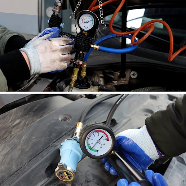 28 deler Universal Radiator Trykktester Set Vakuum Type Kjøling System Tester Vann Tank Lekkasjedeteksjon Detektor Verktøy