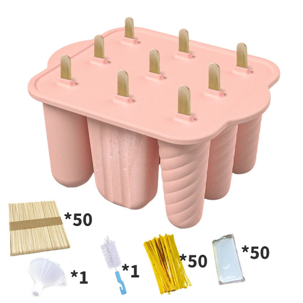 Popsicle  Is Værktøj med Træpinde Silicone Skimme Sæt