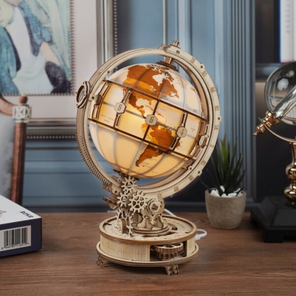 Lysende 3d Puslespill Globe med LED Lys