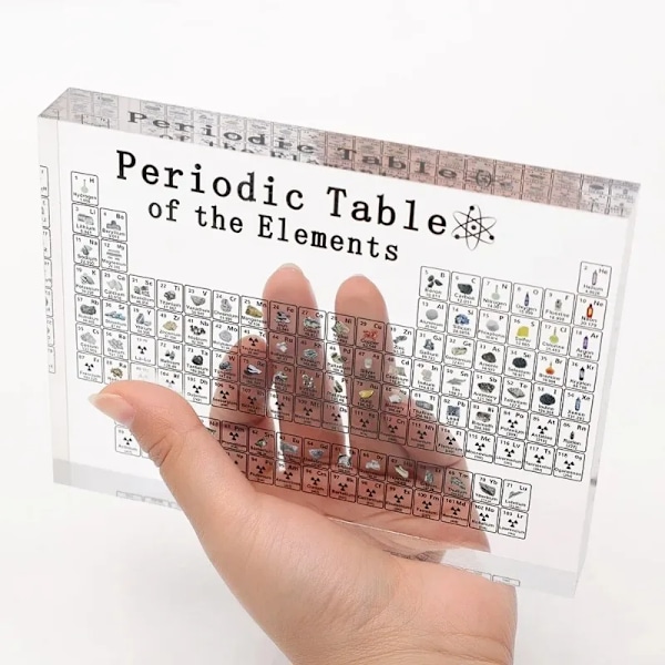 Periodisk tabell med riktiga element 3D Transparent Periodisk tabell brev dekoration barn undervisning skola display kemi element