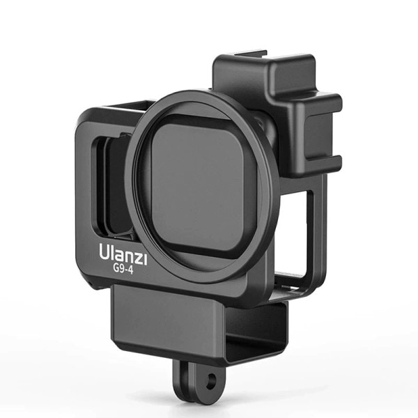 Plast Kamera Cage For GoPro Hero 11 10 9 Black Hoss Case Mic and Fill Light Cold Shoe Vlog Tilbehør