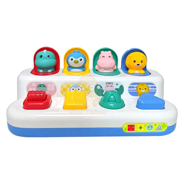 Vauva Pop Up lelu Montesorri Fine Motor Skill Treening Press Pull Click Animal Auto Button Educational Lelut