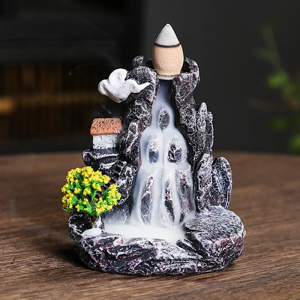 Tilbageløb Røgelse Holder Vandfald Røgelse Brænder Hjem Dekor Aromaterapi Ornament