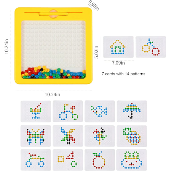 Magnetisk ritavla för småbarn Doodle tavla med magnetisk penna och pärlor montessori pedagogisk förskola reseleksak