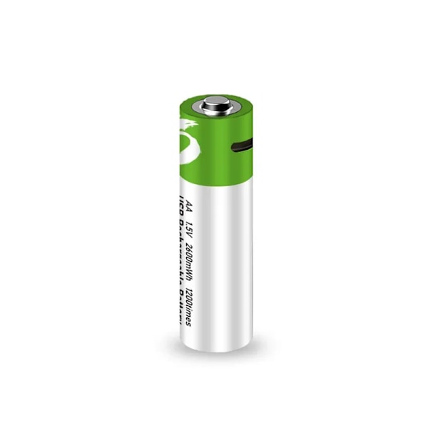 Hög kapacitet 1,5V AA 2600 mWh USB uppladdningsbart li-jon batteri
