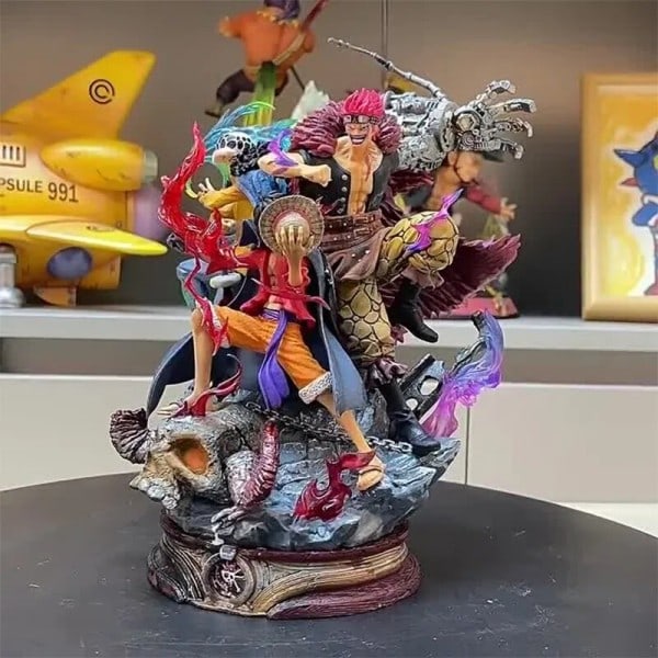 22 cm One Piece Figurine Three Captain Anime Figure Kid Law Luffy Action Pvc Model Statue