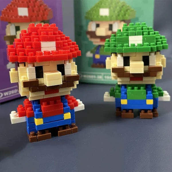 Super Mario sarjakuva rakennus lohko söpö sarjakuva hahmo Mario  koottu malli rakennus palikka nuket lelut