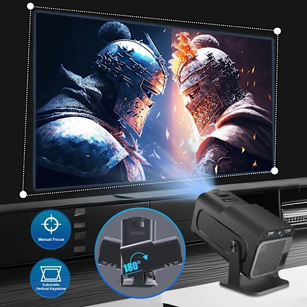 4K Native 1080P Dual Wifi6 BT5.0 Kino Utendørs Bærbar Projektor