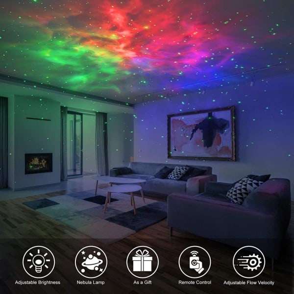 Stjerne Projektor Lys Fargerik Tåke Sky Natt Lys Dynamisk Galaxy Stjerne Natt Lys