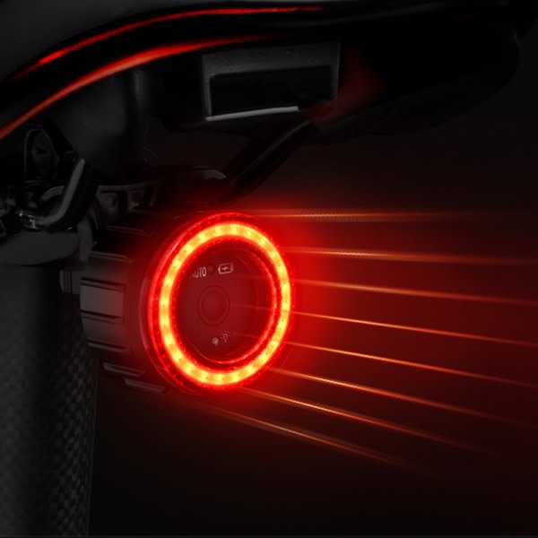 Cykel Bak Ljus USB Laddning Hög Synlighet Multifunktion Blinkande Med Broms Sensor Bakljus