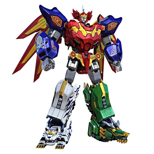 5 i 1 Samling Dinozords Transformation Ranger Megazord Robot Action Figurer Børn Legetøj