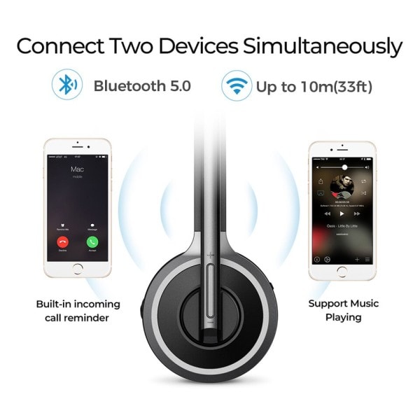M5 Bluetooth 5.0 kuulokkeet langaton pään päällä kohina vaimennus kuulokkeet kristalli kirkas mikrofonilla