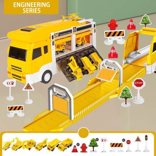 Storskalig Ejection Rail ContainerTruck Multifunktionell Barnleksak