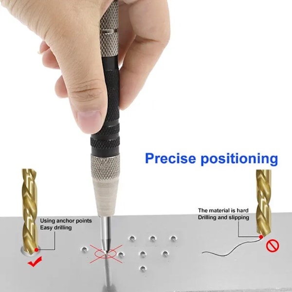 Bästa kvalitet Fjäder Typ Automatisk Center Punch Locator Glas Striker Fönster Breaker Punch Centering Punch Verktyg