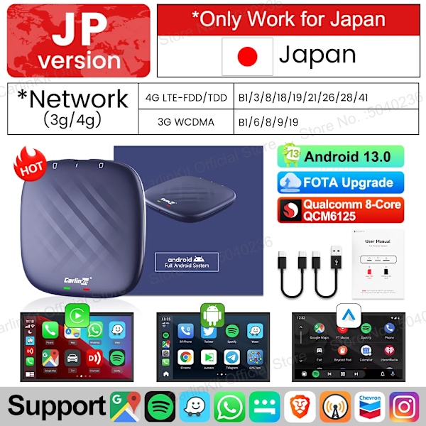Android 13 Magic Box Wireless Carplay Android Auto Netflixille Youtube Android Car Play Video Box QCM 665 Smart BT