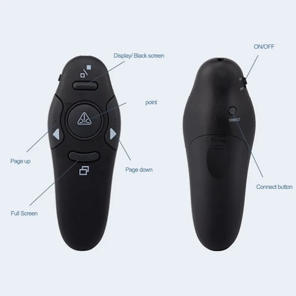2,4 GHz trådlös USB Powerpoint Presentation PPT Flip Penna Pointer Clicker Present med rött ljus fjärrkontroll kontroll