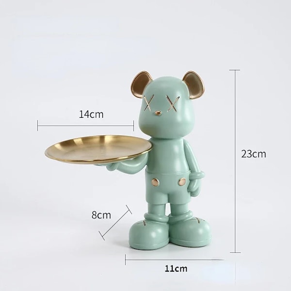 Voldsom bjørn skulptur oppbevaring brett ornament entré nøkkel brett stue rom hjem lys