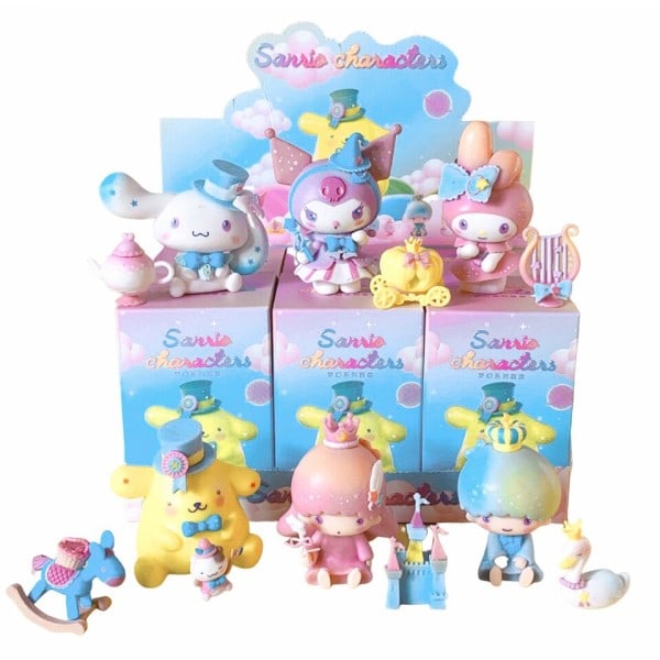 6 kpl Sanrio Anime Figuurit Kawaii Cinnamoroll Kuromi Kitty toiminta Figuuri nuket